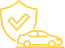 Protection Automobile: Sécurité et Assurance Véhicule Icône de protection automobile : voiture et bouclier avec coche, symbolisant l'assurance véhicule ou la sécurité auto.