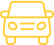 Icône voiture jaune | Symbole transport & mobilité Icône de voiture jaune vue de face, avec phares ronds et calandre. Représente l'automobile ou le transport.